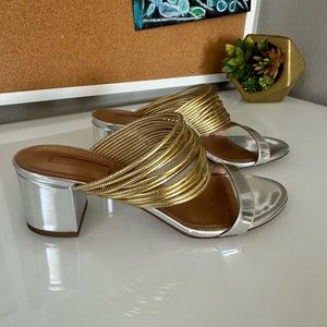 Aquazzura Shoes size 37.5 metallic Gold/Silver